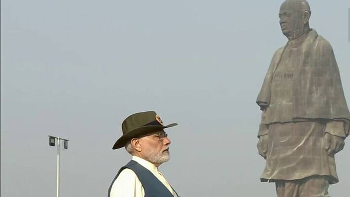 PM Modi pays floral tributes to Sardar Vallabhbhai Patel statue on National Unity Day PM Modi pays floral tributes to Sardar Vallabhbhai Patel statue on National Unity Day