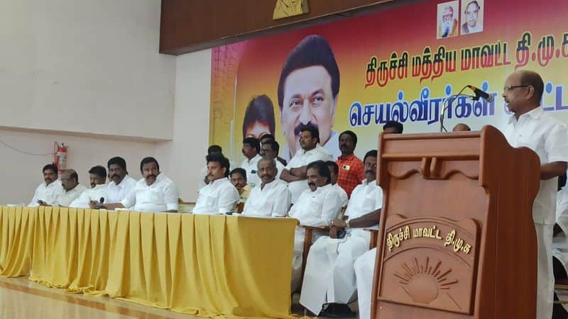Anbil Mahesh has asked the volunteers to work hard for DMK to win 40 out of 40 constituencies in the parliamentary elections