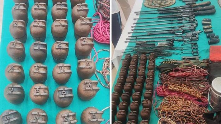 CRPF recovers huge cache of arms, explosives from Bihar Aurangabad CRPF recovers huge cache of arms, explosives from Bihar Aurangabad