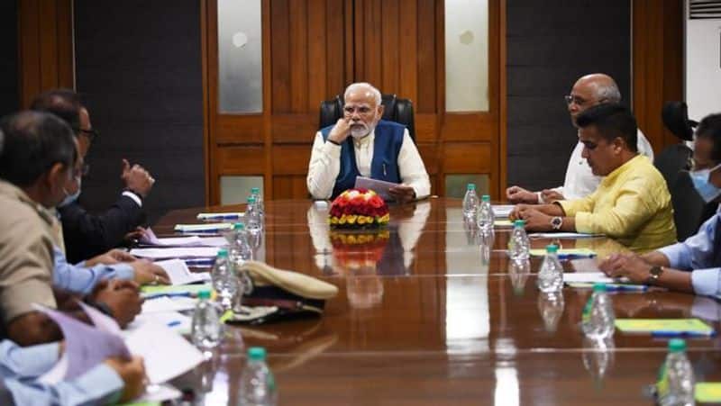 PM chairs high level meeting to review situation in Morbi Bridge Collapse