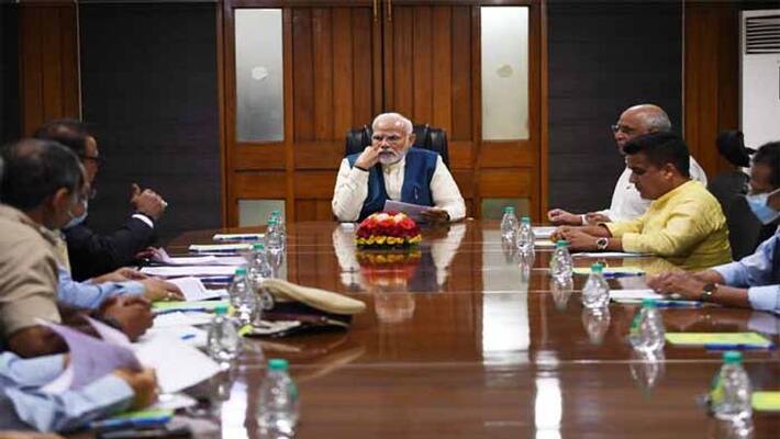Narendra Modi Conducts High level meeting On Morbi Bridge Collapse Narendra Modi Conducts High level meeting On Morbi Bridge Collapse