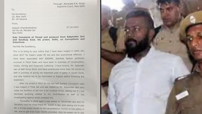 'Paid Rs 10 crore to Satyendar Jain': Decoding conman Sukesh Chandrasekhar letter to Delhi LG AJR 'Paid Rs 10 crore to Satyendar Jain': Decoding conman Sukesh Chandrasekhar letter to Delhi LG AJR