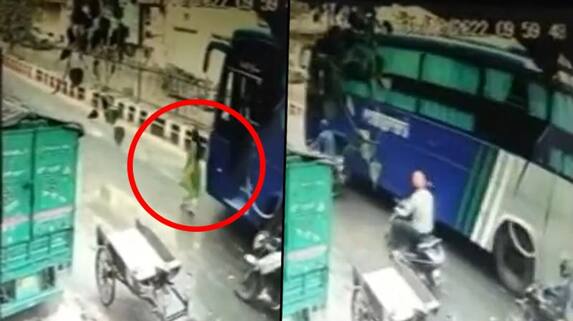 Watch: Bus knocks down woman while trying to cross road in Delhi ...