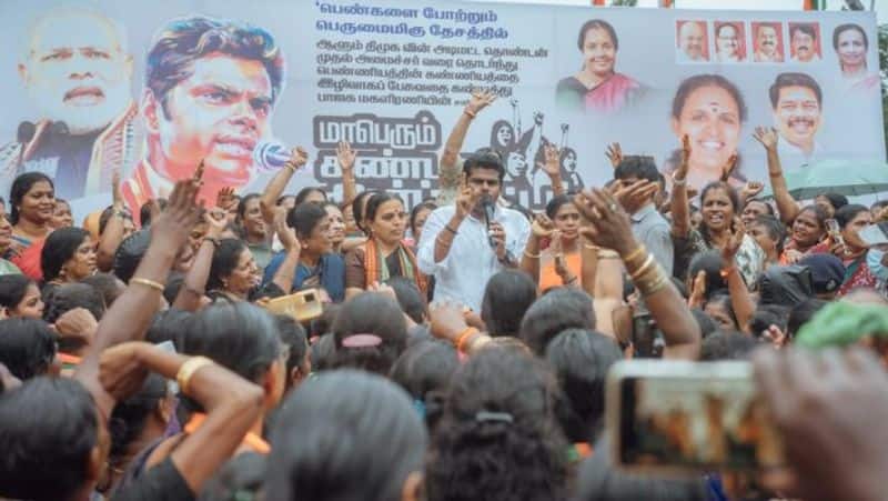 TN BJP president Annamalai who protested in Chennai arrested