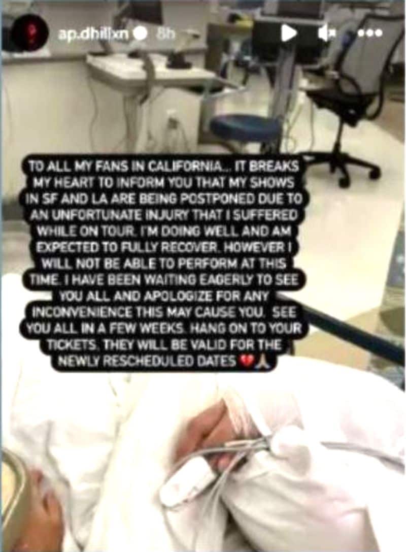 Amritsar news Punjabi singer Amarprit singh as known ap dhillon admitted to hospital due to serious injuries on his US tour performance asc