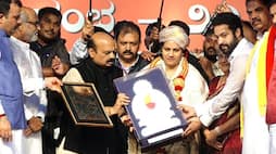 Puneeth Rajkumar posthumously awarded Karnataka Ratna by Rajini, Jr NTR;  Ashwini Rajkumar accepted the honour RBA