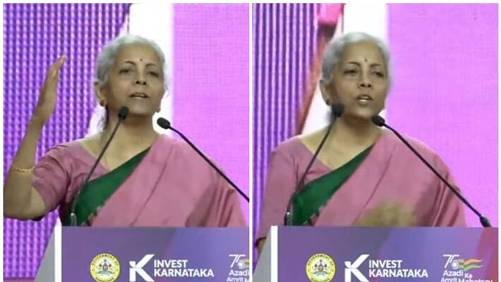 Invest Karnataka 2022 Minister of Finance Nirmala Sitharaman in Global Investors Meet san Invest Karnataka 2022 Minister of Finance Nirmala Sitharaman in Global Investors Meet san