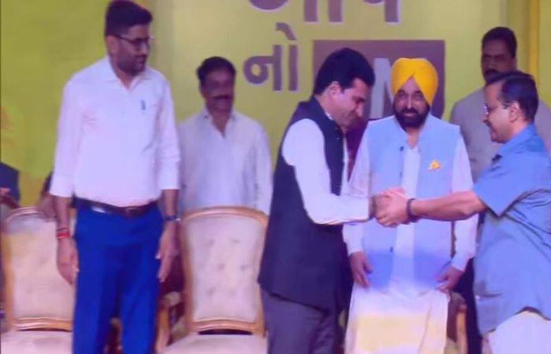 Gujarat assembly elections 2022 Arvind Kejriwal names Isudan Gadhvi as CM candidate