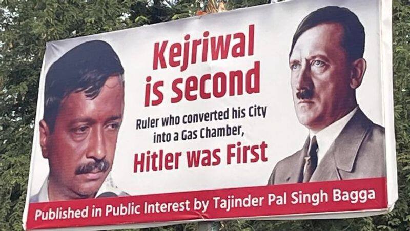 BJP Poster Compares Kejriwal To Hitler Over Delhi Pollution