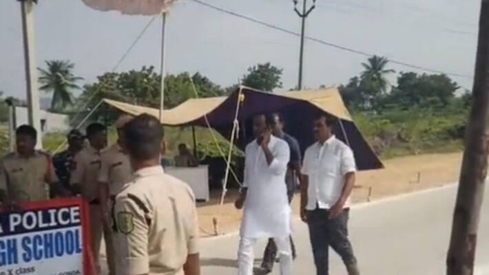Munugode Bypoll Results update komatireddy raj gopal reddy walks out from counting centre Munugode Bypoll Results update komatireddy raj gopal reddy walks out from counting centre
