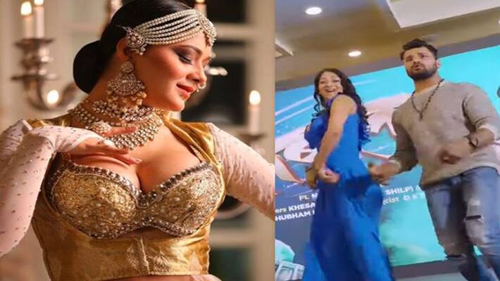 Namrata Malla performed in a sexy choli danced on Lal Ghagra, actress danced on the tabla on Khesari Lal Yadav rps Namrata Malla performed in a sexy choli danced on Lal Ghagra, actress danced on the tabla on Khesari Lal Yadav rps