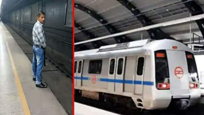 viral video of man urinating of delhi metro station malviya nagar PRA viral video of man urinating of delhi metro station malviya nagar PRA