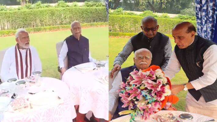 PM Modi visit veteran BJP leader LK Advani on his 96th birthday PM Modi visit veteran BJP leader LK Advani on his 96th birthday
