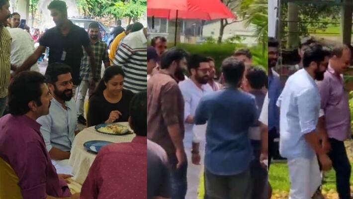 actor suriya visit mammootty and jyothika movie kaathal actor suriya visit mammootty and jyothika movie kaathal