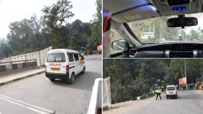 PM Modi stopped his carcade to let an ambulance pass In Himachal Pradesh Chambi PM Modi stopped his carcade to let an ambulance pass In Himachal Pradesh Chambi