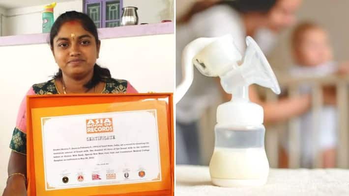Coimbatore woman donates record 42 litres of breast milk to help feed 1400 babies in 7 months Coimbatore woman donates record 42 litres of breast milk to help feed 1400 babies in 7 months