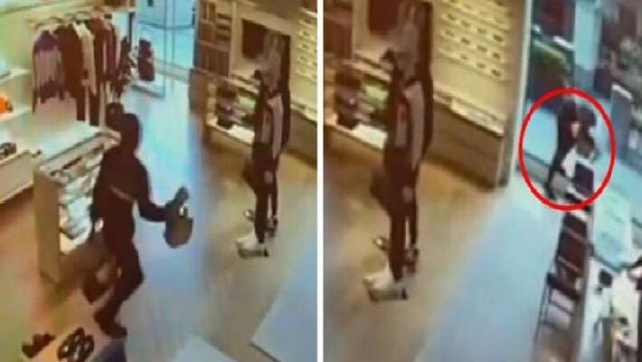 thief himself knocks glass door and unconscious thief himself knocks glass door and unconscious