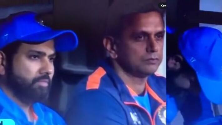 Rohit Sharma cries after after India crash out of World Cup, Rahul Dravid Consoles Rohit Sharma cries after after India crash out of World Cup, Rahul Dravid Consoles