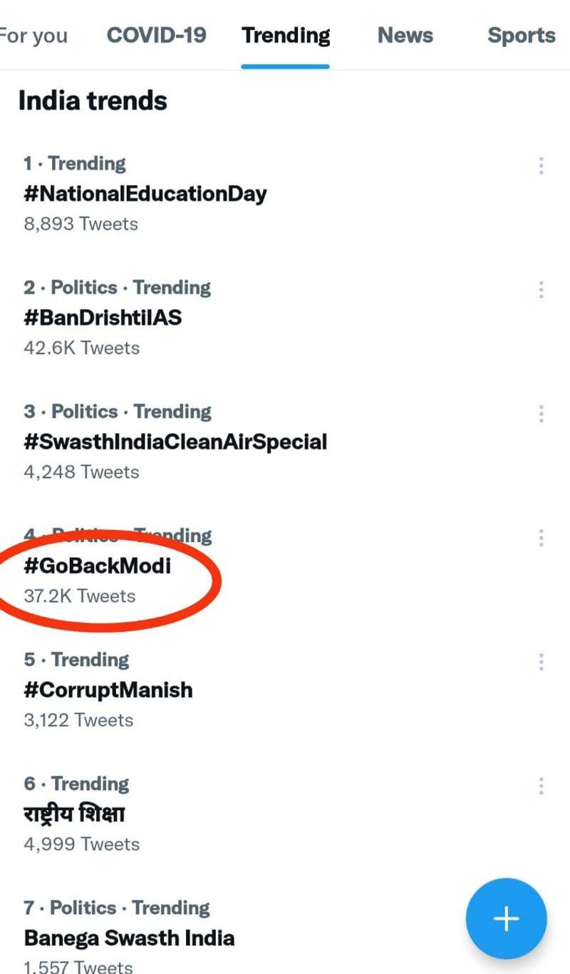 Go Back Modi is trending on Twitter