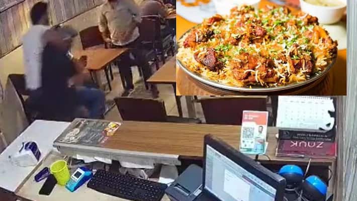 Man assults on Restorent cashier for not giving Biriyani in Grater Noida akb Man assults on Restorent cashier for not giving Biriyani in Grater Noida akb