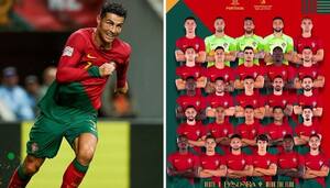 Cristiano Ronaldo of Portugal hurdles the challenge of Mohammad