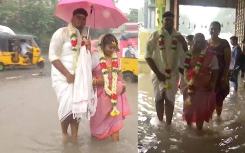 five weddings scheduled today in pulianthope were delayed due to rain