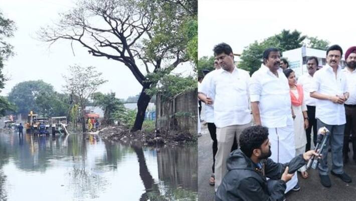 Chief Minister M K Stalin visited the rain affected areas Chief Minister M K Stalin visited the rain affected areas