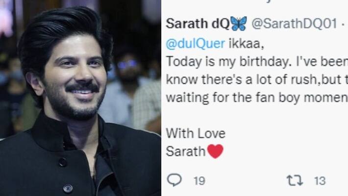 actor dulquer salmaan wish his fan boy birthday actor dulquer salmaan wish his fan boy birthday