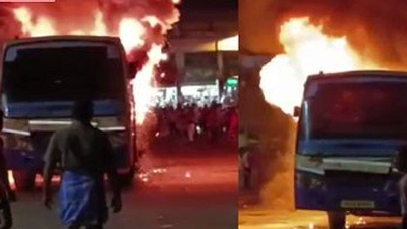 government bus fire accident in Chidambaram bus stand
