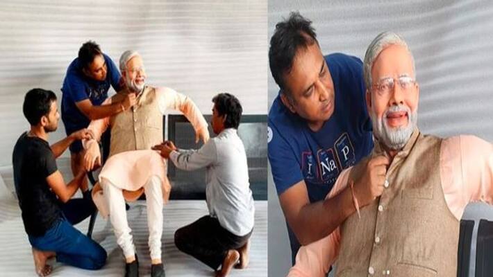 Mayur Wakani of Taarak Mehta made PM Modi's statue, then seen in this style rps Mayur Wakani of Taarak Mehta made PM Modi's statue, then seen in this style rps