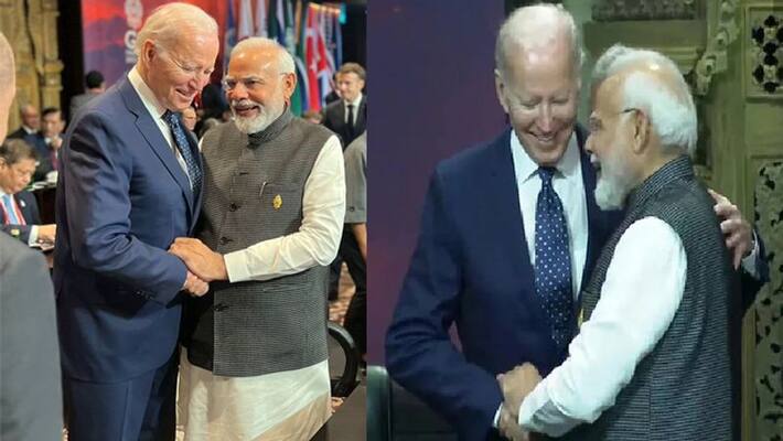 PM Modi and Joe Biden share warm hug at G20 summit PM Modi and Joe Biden share warm hug at G20 summit