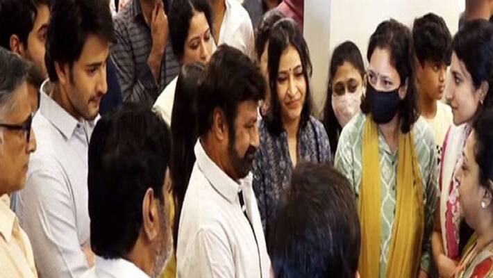 nandamuri balakrishna couple pay last respects to superstar krishna nandamuri balakrishna couple pay last respects to superstar krishna