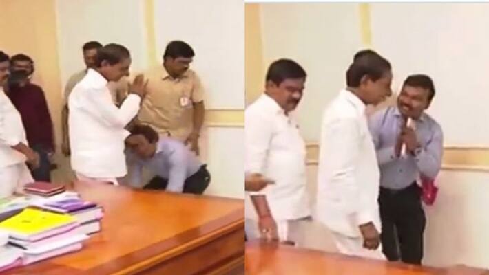 telangana dh srinivasa rao sensational comments over touching cm kcr's feet telangana dh srinivasa rao sensational comments over touching cm kcr's feet
