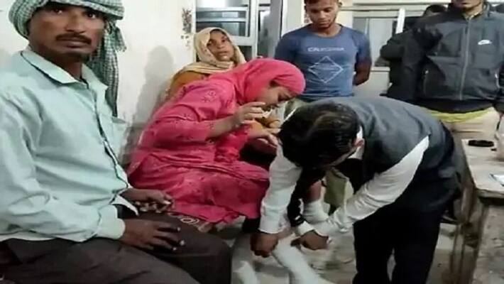 Hathras Fierce fire broke out in gas cylinder while cooking five people got scorched controlled after hard work Hathras Fierce fire broke out in gas cylinder while cooking five people got scorched controlled after hard work