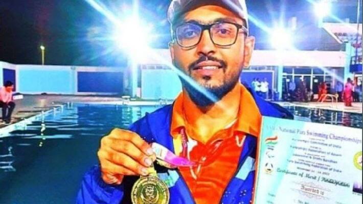 Success story pali news Bharat Pawar won gold medal in National Swimming Championship kpr Success story pali news Bharat Pawar won gold medal in National Swimming Championship kpr