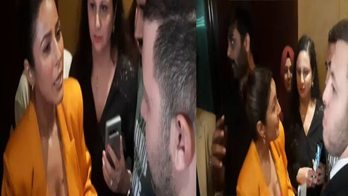 Shahnaz Gill scolds her own bodyguard takes a class for pushing and shoving fans rps Shahnaz Gill scolds her own bodyguard takes a class for pushing and shoving fans rps