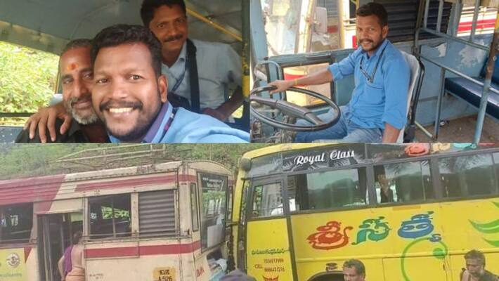 KSRTC bus and driver rescued a bus in the accident pathanamthitta KSRTC bus and driver rescued a bus in the accident pathanamthitta