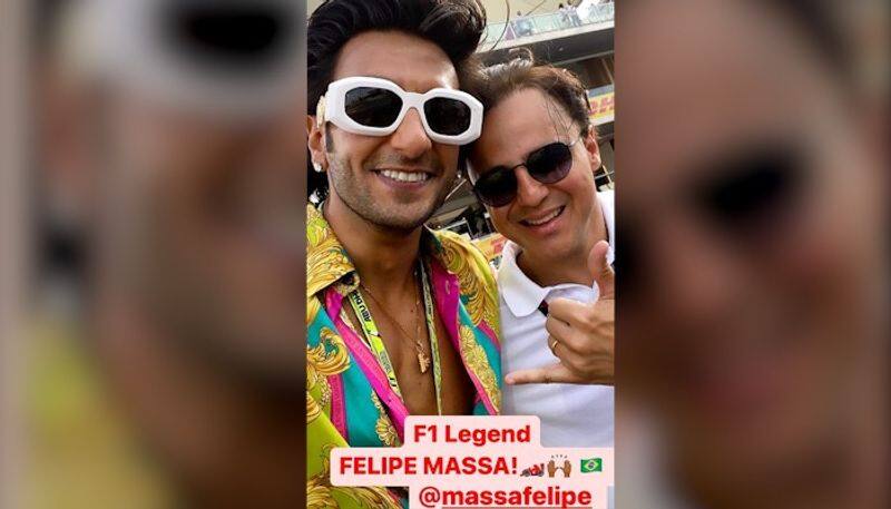 Ranveer Singh  Ranveer Singh clicks selfie with Paris Hilton, Usain Bolt  and other celebs at Abu Dhabi Grand Prix - Telegraph India