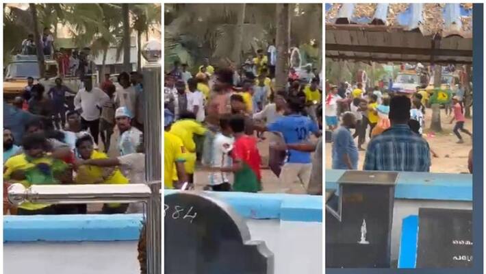 football fans rally clash in kollam football fans rally clash in kollam