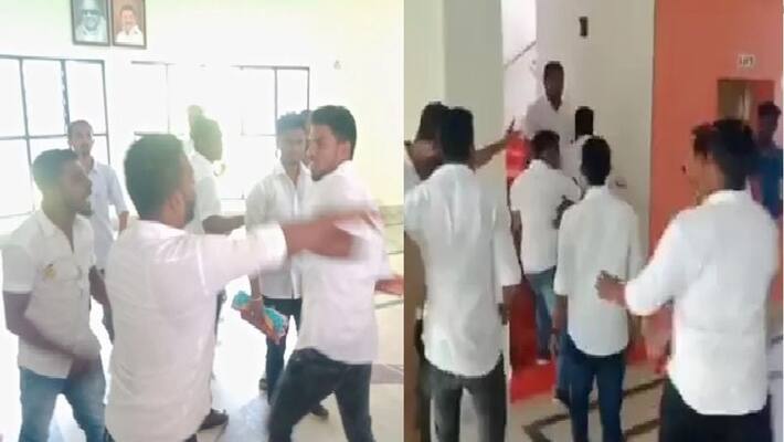fight between dmk party members at Kanyakumari fight between dmk party members at Kanyakumari