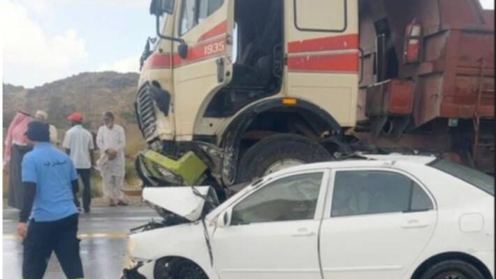 Two died in Road accident in Saudi Arabia as car and lorry collided Two died in Road accident in Saudi Arabia as car and lorry collided