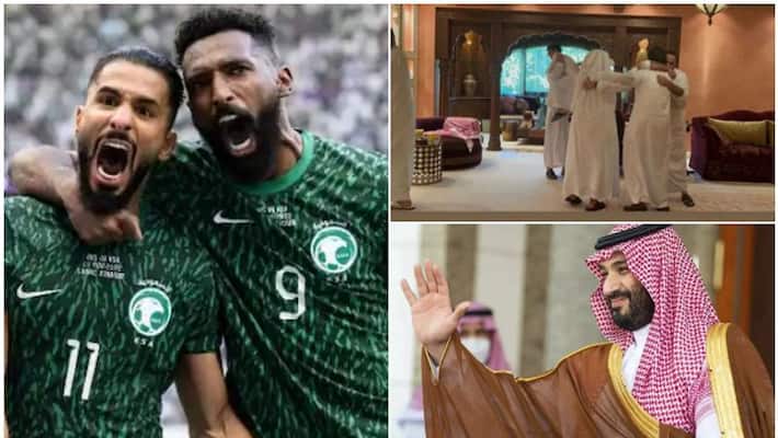 mohammed bin salman and people enjoy on saudi arabia beat argentina fifa world cup 2022 mohammed bin salman and people enjoy on saudi arabia beat argentina fifa world cup 2022