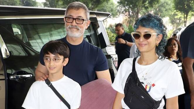aamir khan spotted with ex wife kiran rao and son netizen troll brutally while video viral KPJ