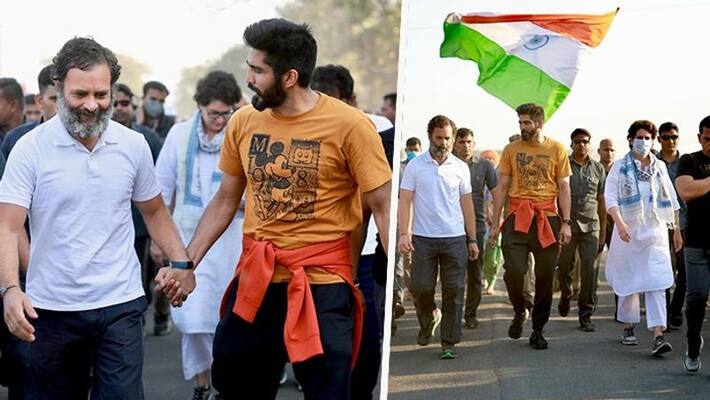 Bharat Jodo Yatra: Olympic boxer Vijender Singh joins Rahul Gandhi's political campaign - adt Bharat Jodo Yatra: Olympic boxer Vijender Singh joins Rahul Gandhi's political campaign - adt
