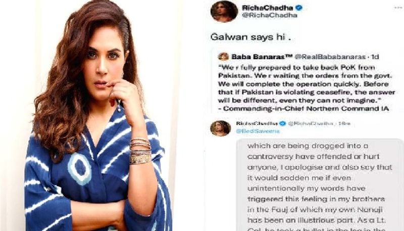 richa chadha galwan tweet controversial case  reacts angrily to home minister narottam mishra kpr