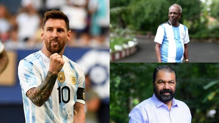 Minister Sivankutty and MLA MM Mani celebrate Argentina's Win over Mexico Minister Sivankutty and MLA MM Mani celebrate Argentina's Win over Mexico