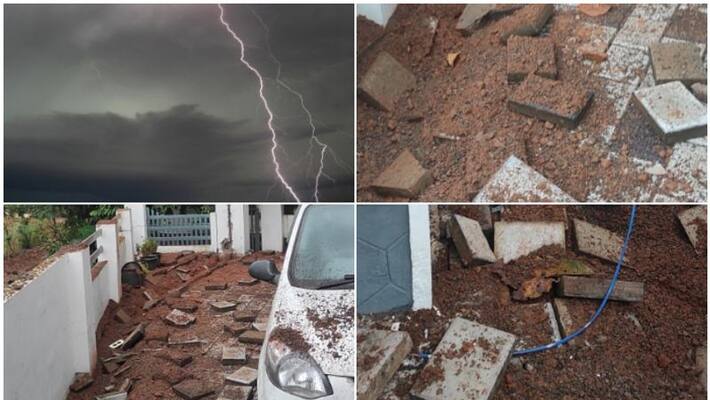 thunder and lightning collapsed home in kottayam thunder and lightning collapsed home in kottayam