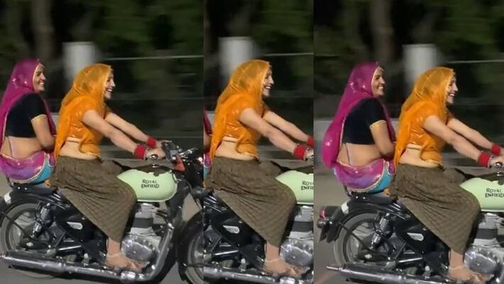 women raiding bullet wearing saree video goes viral in social Media akb women raiding bullet wearing saree video goes viral in social Media akb