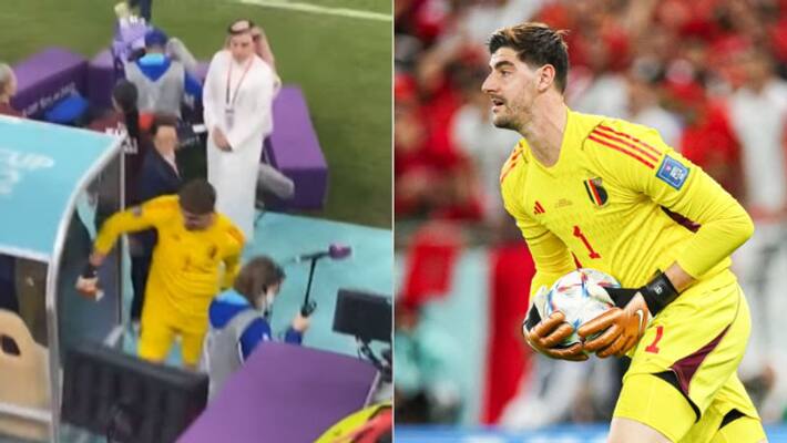FIFA World Cup 2022 Watch Thibaut Courtois punch to dugout after Belgium loss to Morocco FIFA World Cup 2022 Watch Thibaut Courtois punch to dugout after Belgium loss to Morocco