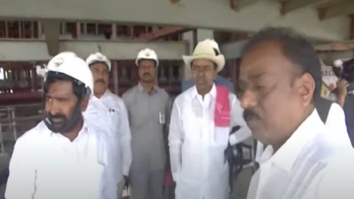 KCR inspects Yadadri Thermal Power Plant works at Damaracherla in Nalgonda district KCR inspects Yadadri Thermal Power Plant works at Damaracherla in Nalgonda district